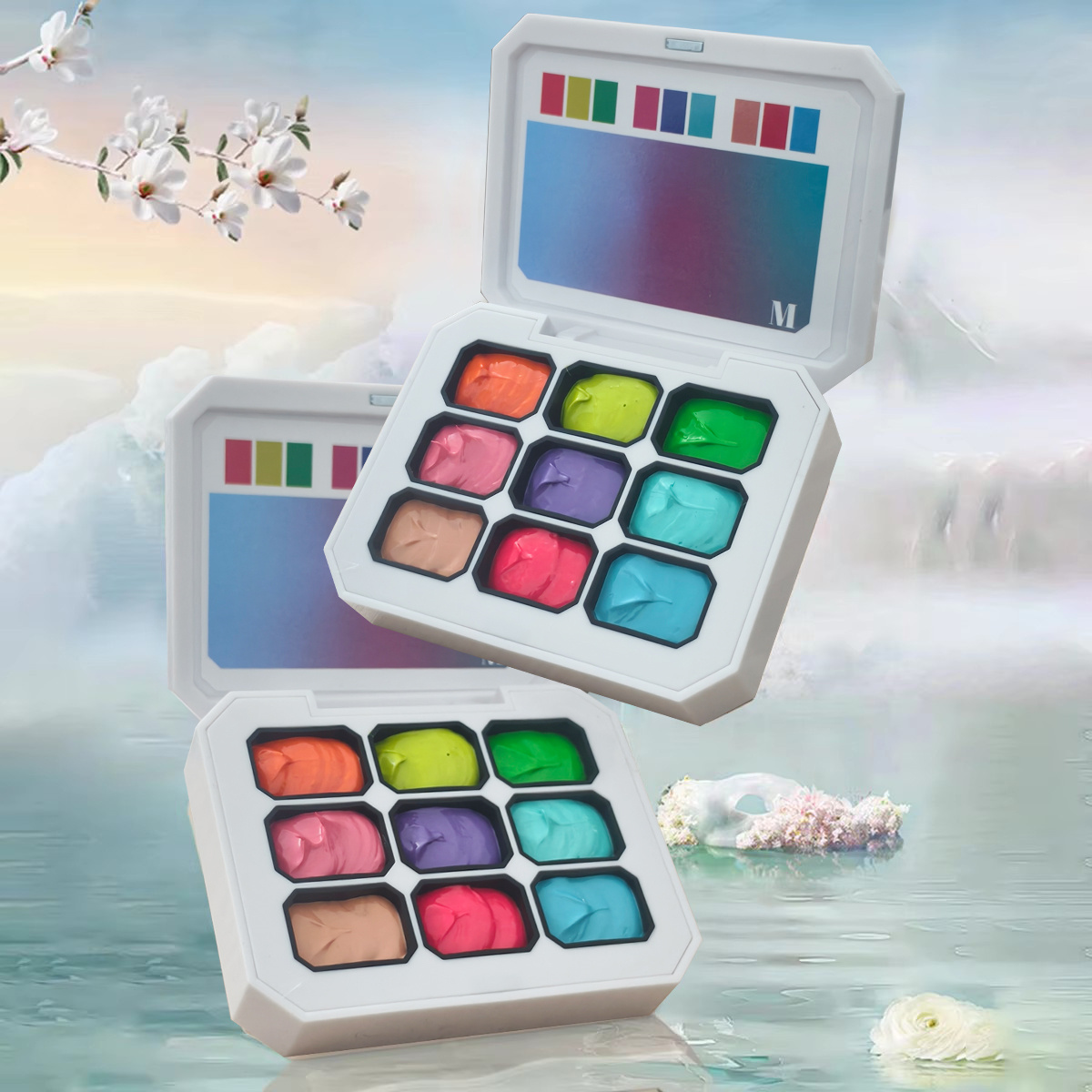 Nail Art Halal - 1 Stück 9-Farben Solid Nagellack Pat