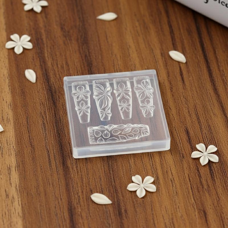 Nail Art Halal - Wiederverwendbare Silikon-Nagelkunstform 3D-Blütenblatt-Schablone für DIY-Maniküre Salon