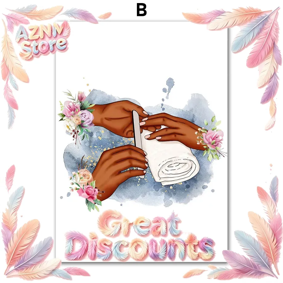 Nail Art Love - Wandkunst Leinwandgemälde Blumen Mode Mädchen Niedliche