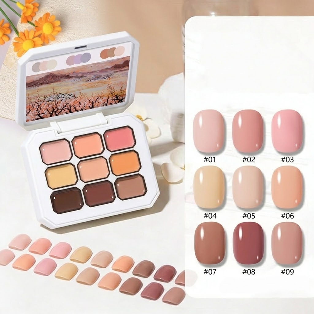 Nail Art Halal - 1 Stück 9-Farben Farbgel mit Hoher