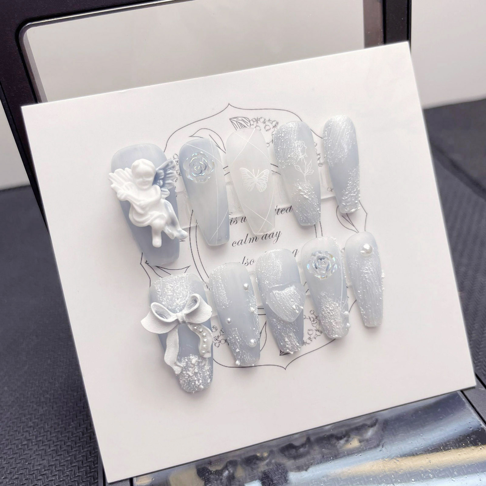 3D-Gips-Engel-Kunstnägel, glän – Nail Art Flower Bewertung und Preis