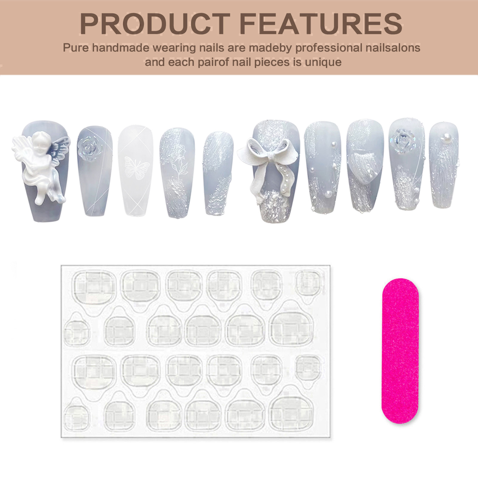 3D-Gips-Engel-Kunstnägel, glän – Nail Art Flower Bewertung und Preis