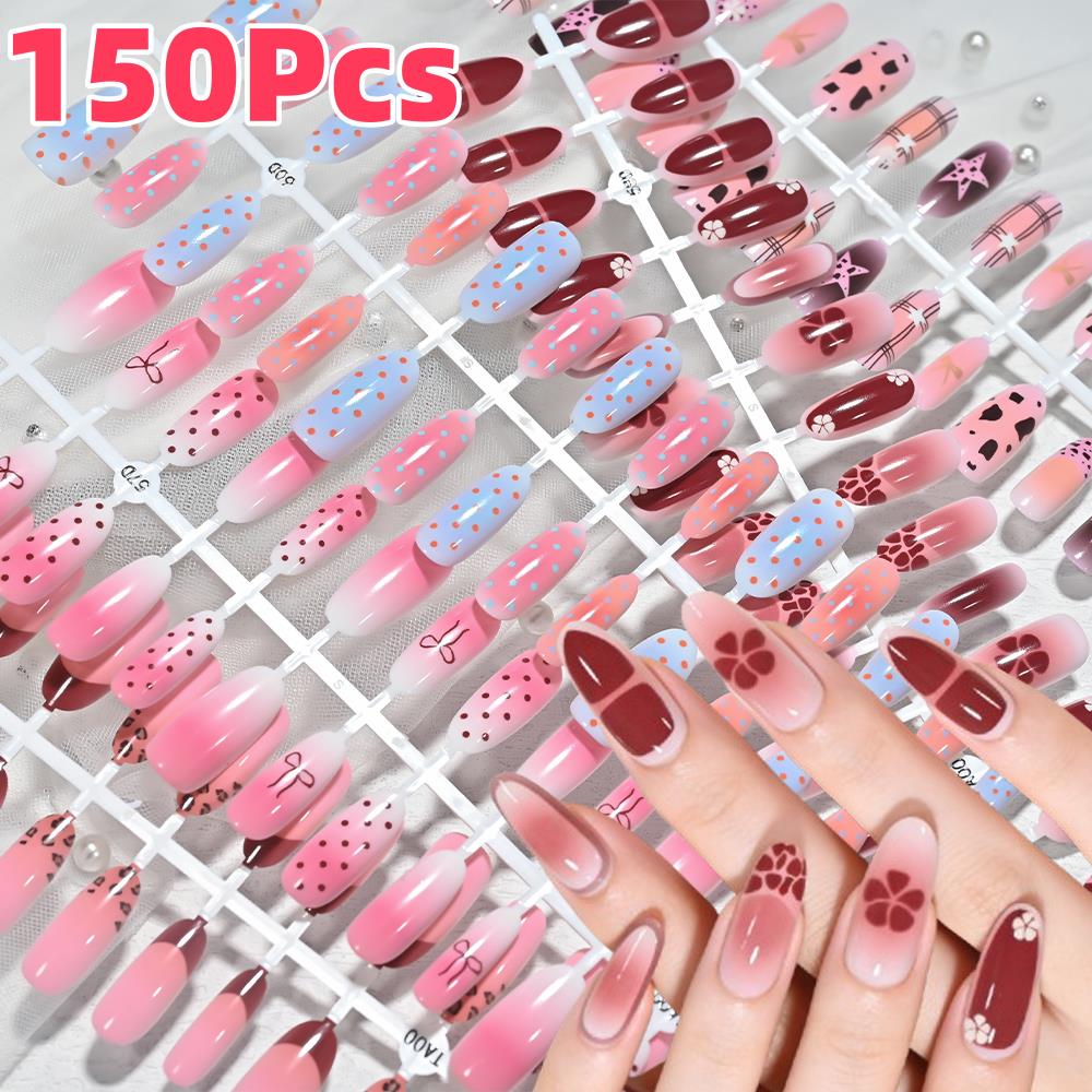 150 Stück Rosa-Blau Ombré Leop – Nail Art Flower Bewertung und Preis