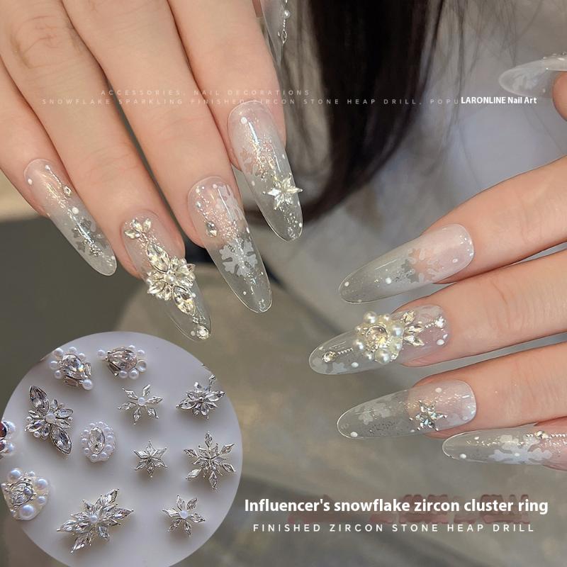 5 Stücke Schneeflocke Blume Zi – Nail Art Flower Bewertung und Preis