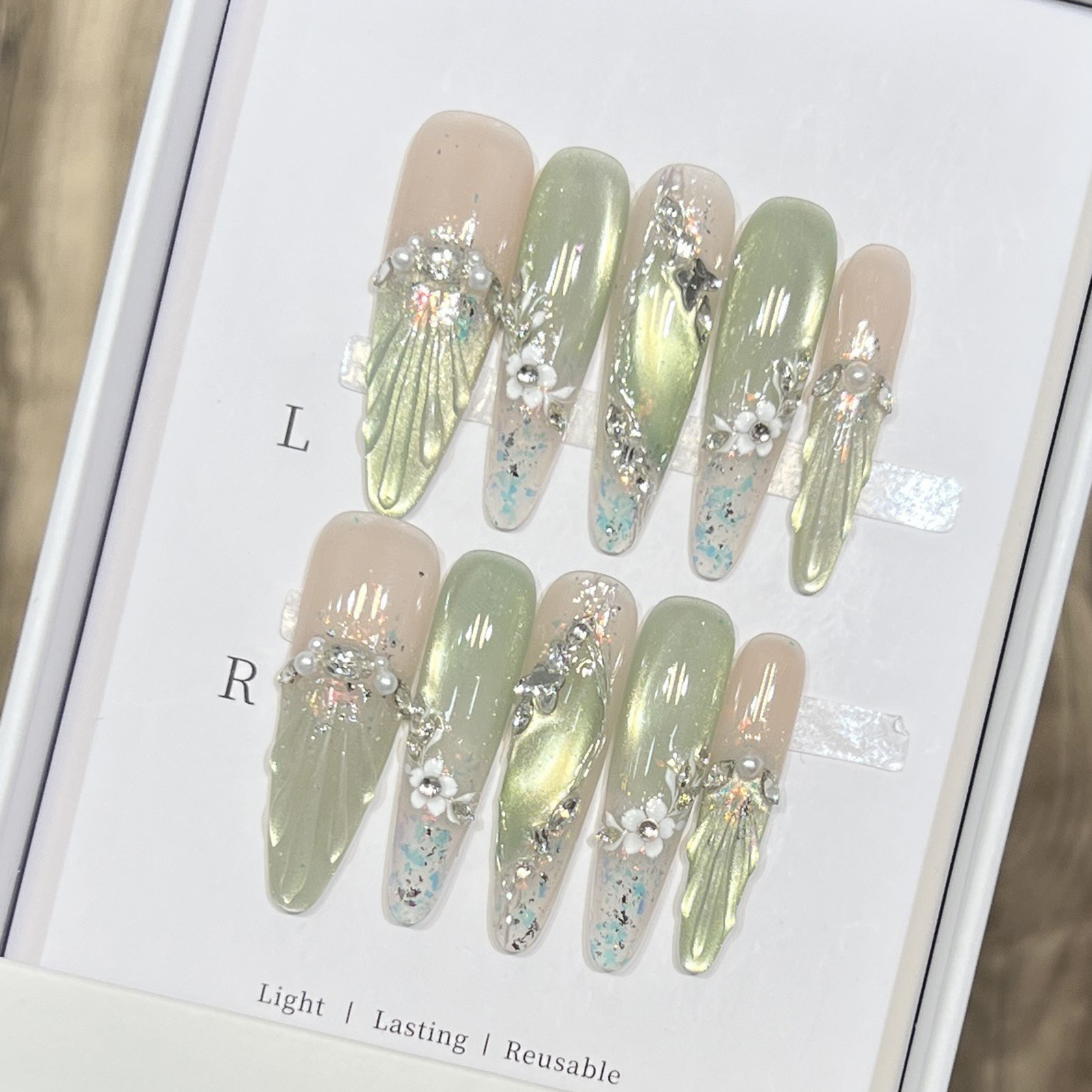 10 Stück lange Mandel-Kunstnäg – Nail Art Wedding Bewertung und Preis