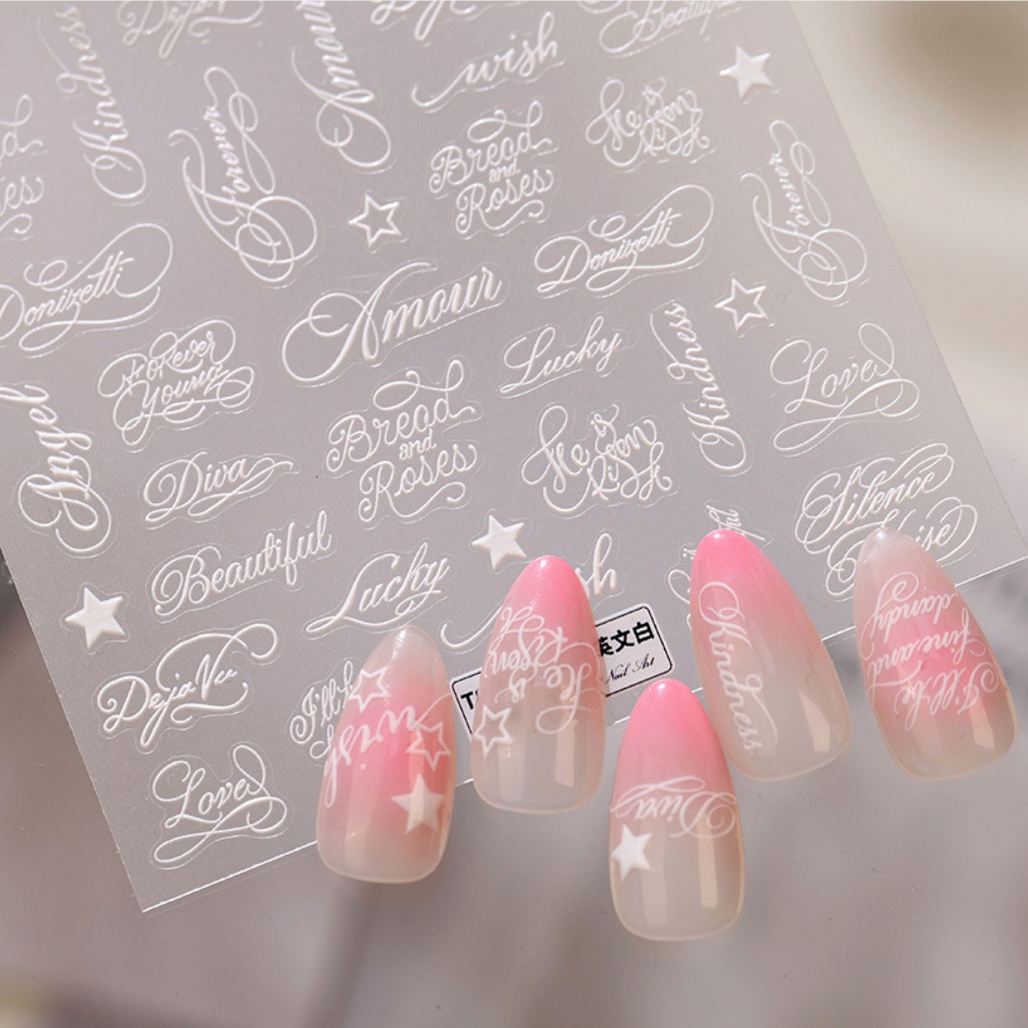 Elegante Kursive Buchstaben 5D – Nail Art Simple Elegant Bewertung und Preis