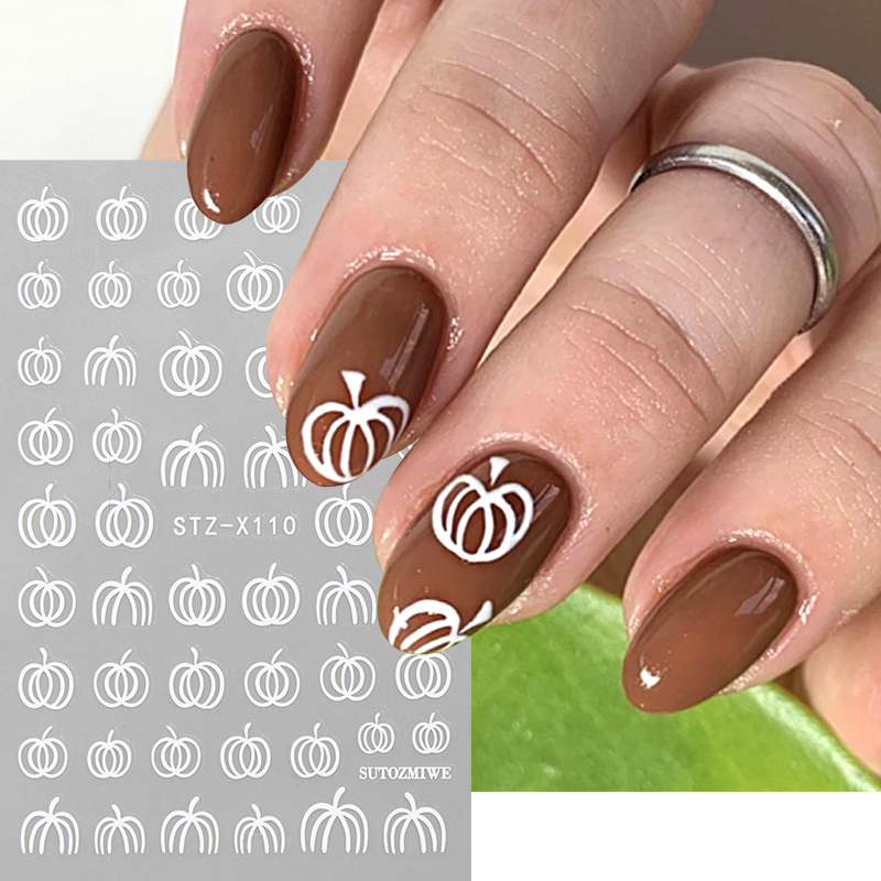 2 Stück elegante weiße Kürbis- – Nail Art Simple Elegant Bewertung und Preis