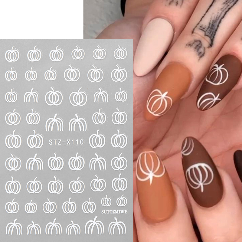 2 Stück elegante weiße Kürbis- – Nail Art Simple Elegant Bewertung und Preis