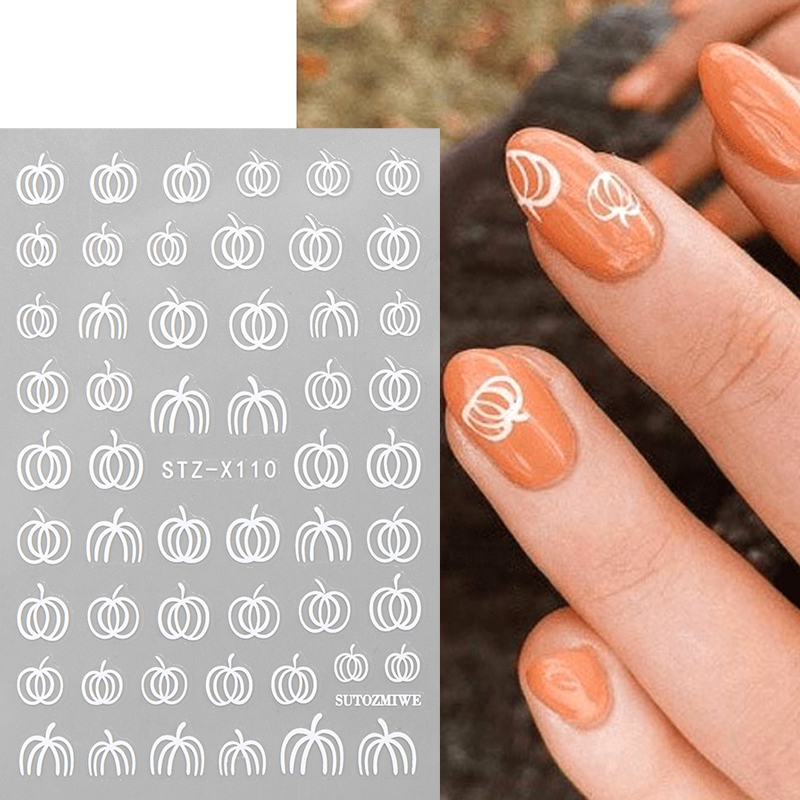 2 Stück elegante weiße Kürbis- – Nail Art Simple Elegant Bewertung und Preis
