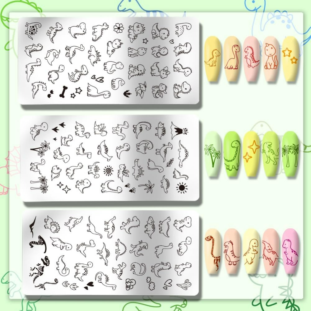 3 Stück Dinosaurier-Nagelstemp – Nail Art Love Bewertung und Preis