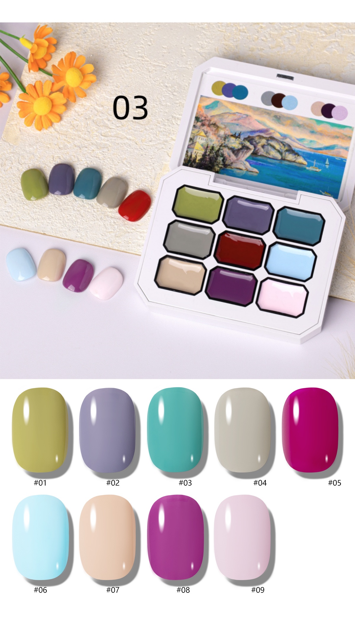 1 Stück 9-Farben Farbgel mit H – Nail Art Halal Bewertung und Preis