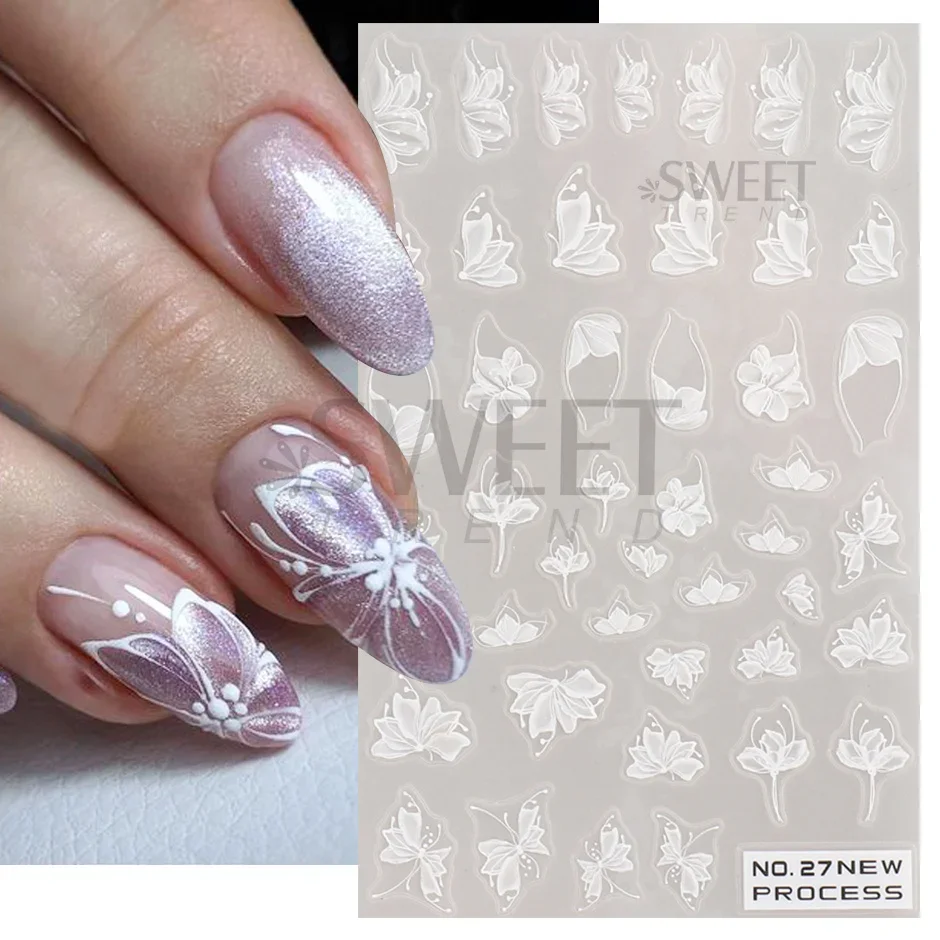 Weiße Spitze Blume Nail Art Au – Nail Art Simple Elegant Bewertung und Preis