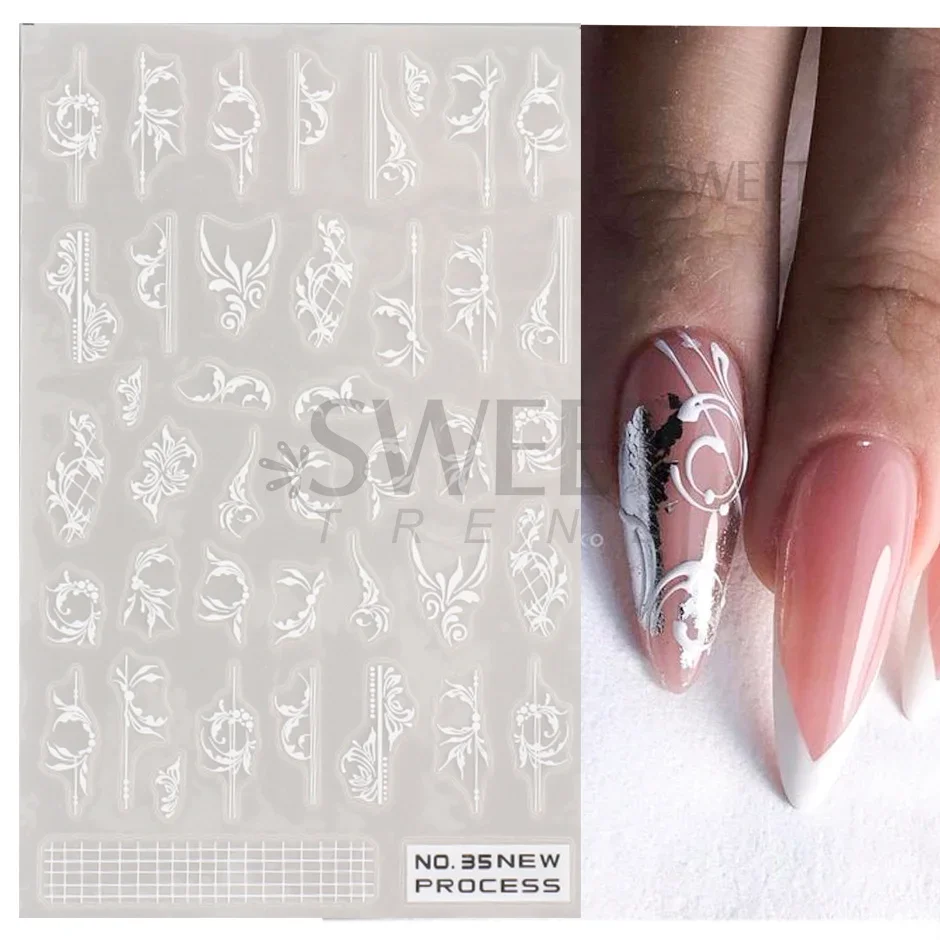 Weiße Spitze Blume Nail Art Au – Nail Art Simple Elegant Bewertung und Preis